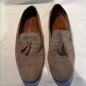 Donald J. Pliner Men's Taupe Suede Tassel Loafers